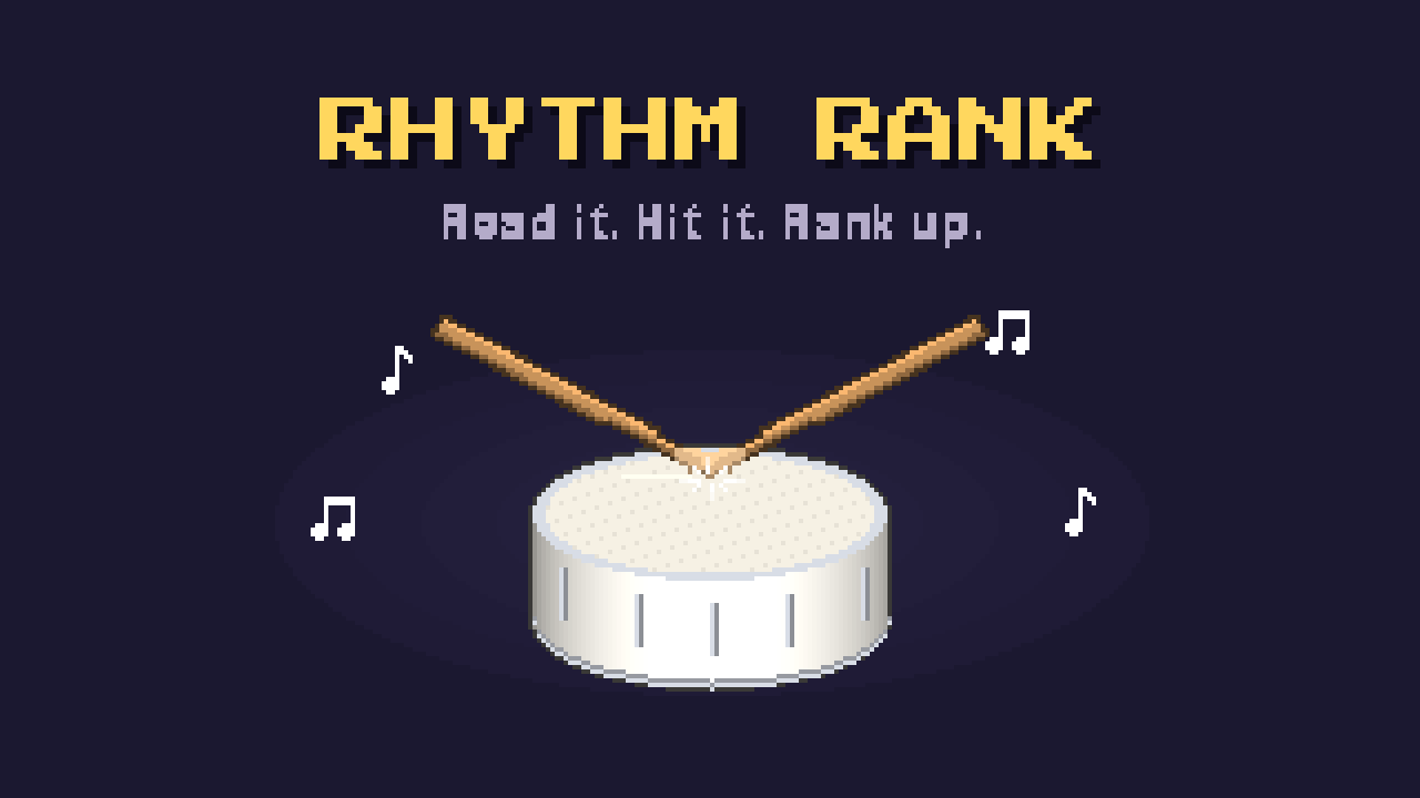 Rhythm Rank: a pair of drumsticks hitting a snare drum